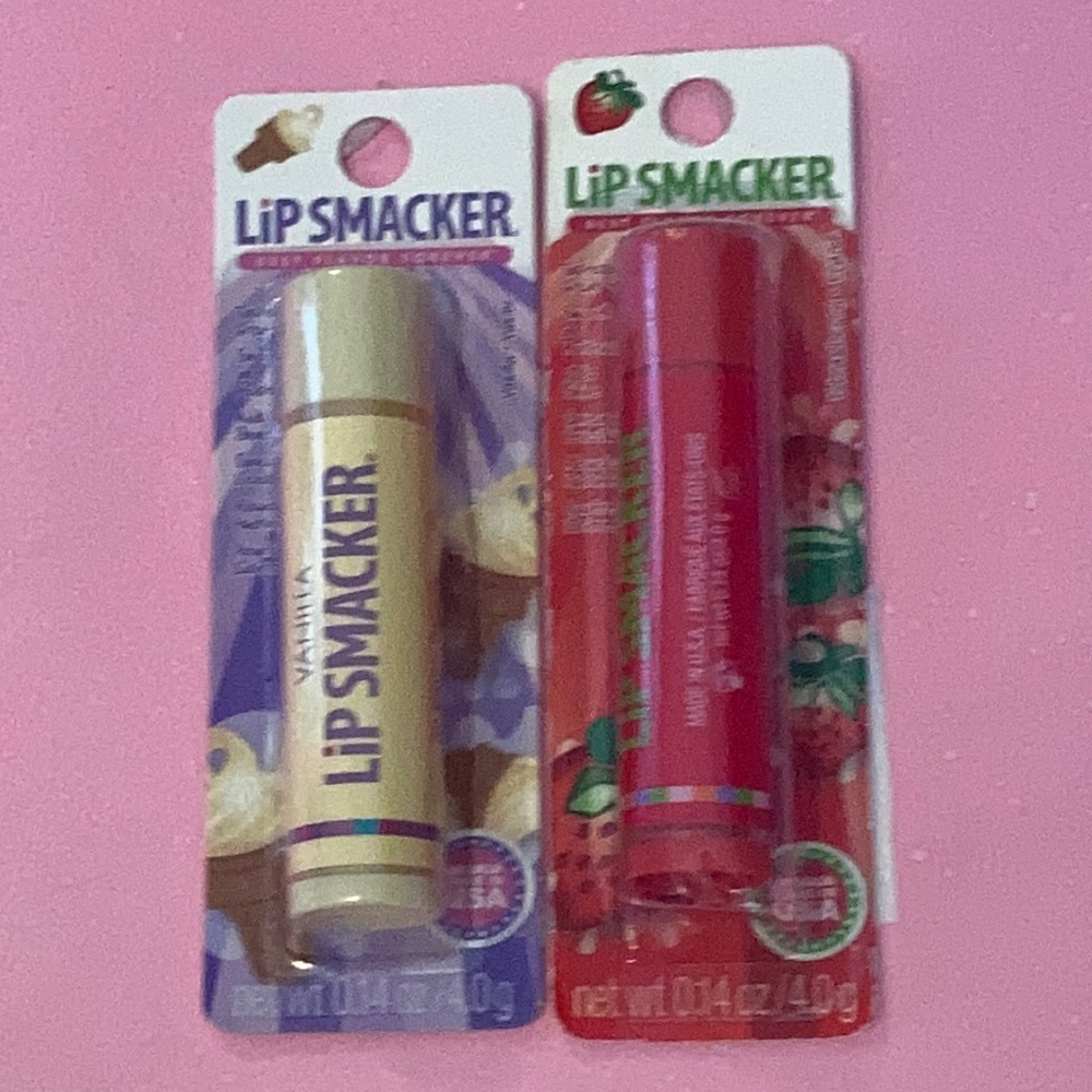 New Vanilla and Strawberry set of lip Smackers lip balm.